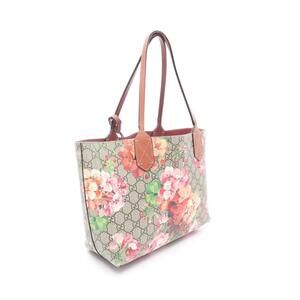 Gucci GG Blooms Tote Bag canvas leather beige pink multicolor